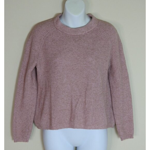 Tahari Womenβs Mauve Pink Ribbed Knit Crewneck Sweater Long Sleeve Soft Small - Picture 1 of 6